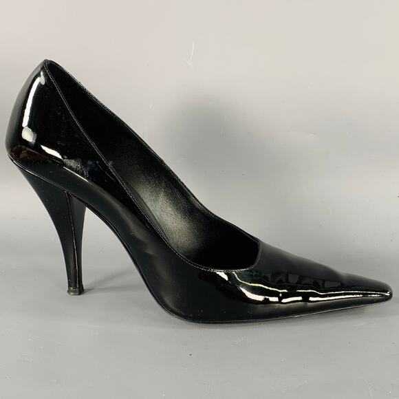 THE ROW Size 7 Black Patent Leather Pointed Toe Pumps - Picture 2 of 8